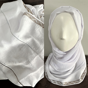 Soft Silk Scarves - Emirati- White