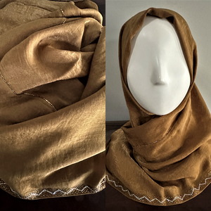 Soft Silk Scarves Emirati Gold Ethnique