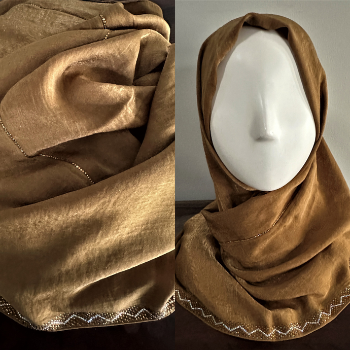 Soft Silk Scarves - Emirati - Gold