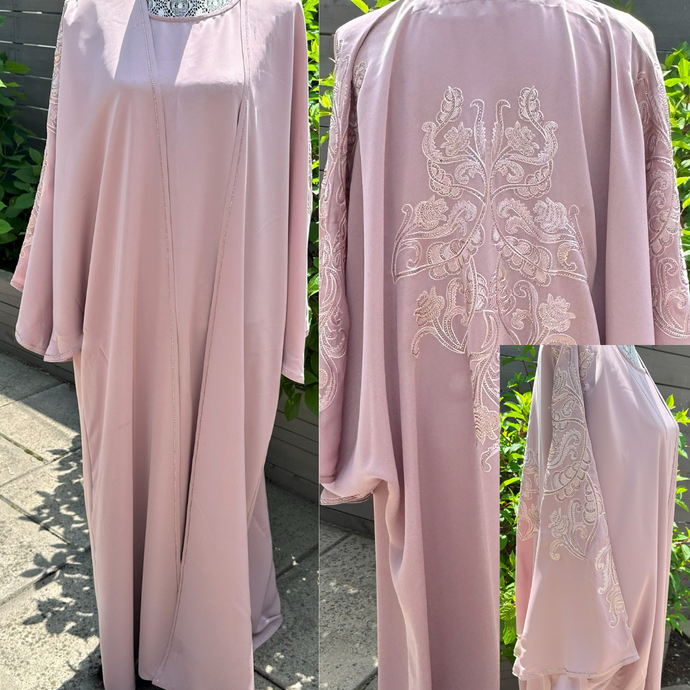 Abaya -Ensemble 3 Pièces - Ruya-Mauve Clair