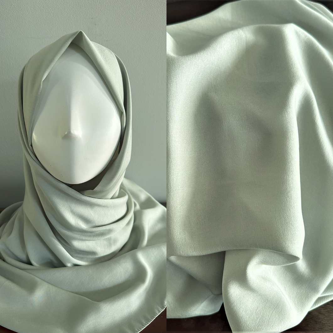 Wide Scarves - Soft Crepe- Light Mint