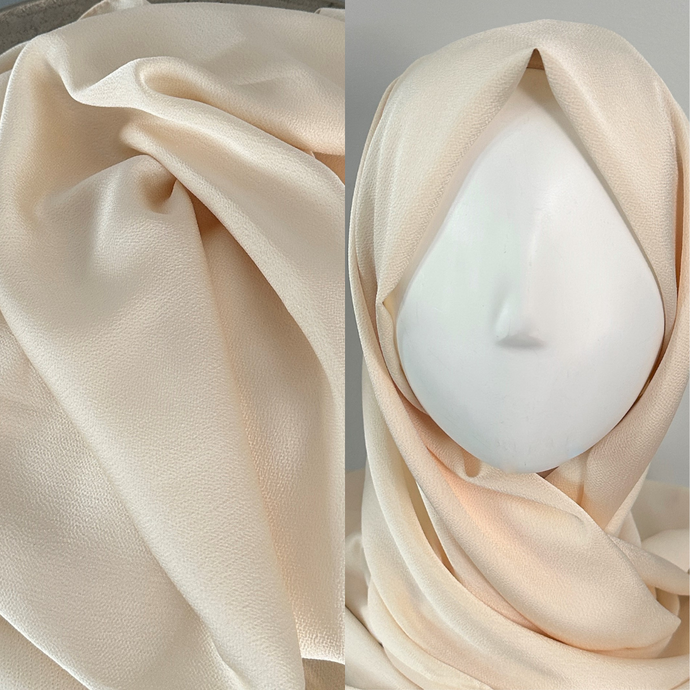 Satin Scarves - Textured- Cream