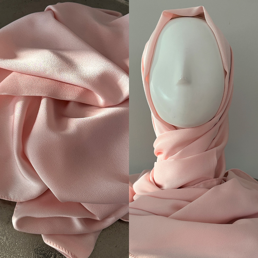 Foulards en Satin - Texturé - Rose Bébé