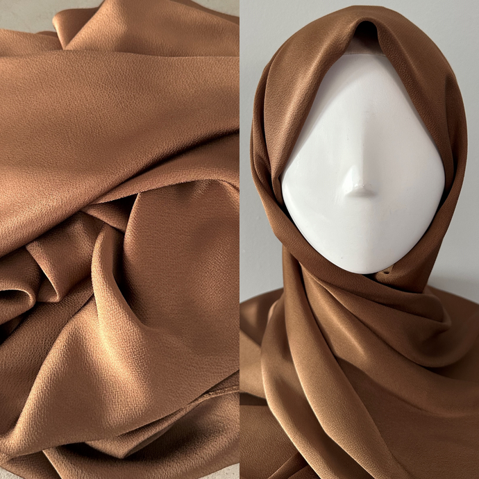 Satin Scarves- Textured-Toffee