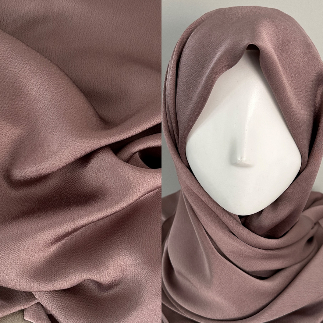 Satin Scarves - Textured- Mauve Pink