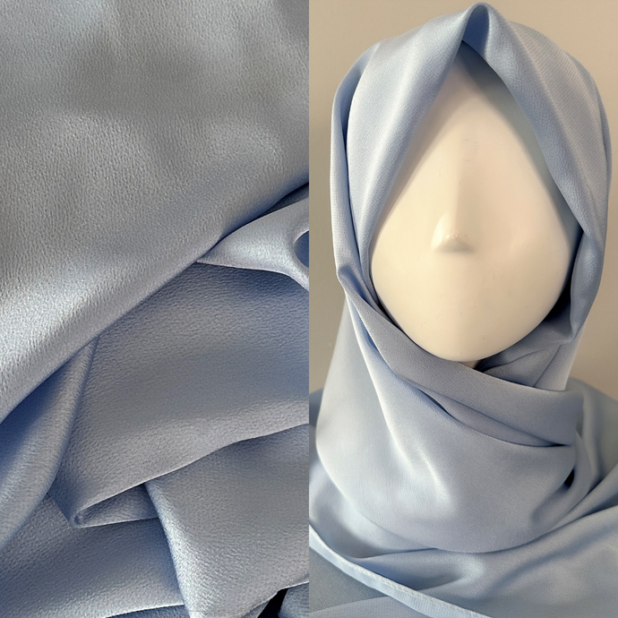 Satin Scarves- Textured- Sky Blue