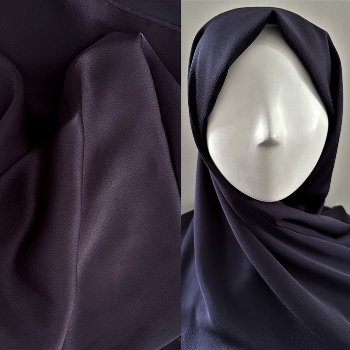 Satin Scarves- Textured- Midnight Blue