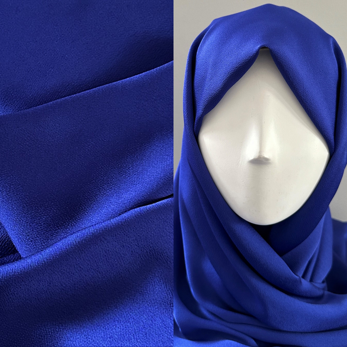 Satin Scarves - Textured- Cobalt Blue