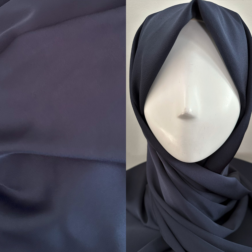 Satin Scarves- Textured- Deep Blue