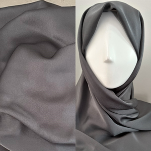Satin Scarves- Textured- Charcoal Grey