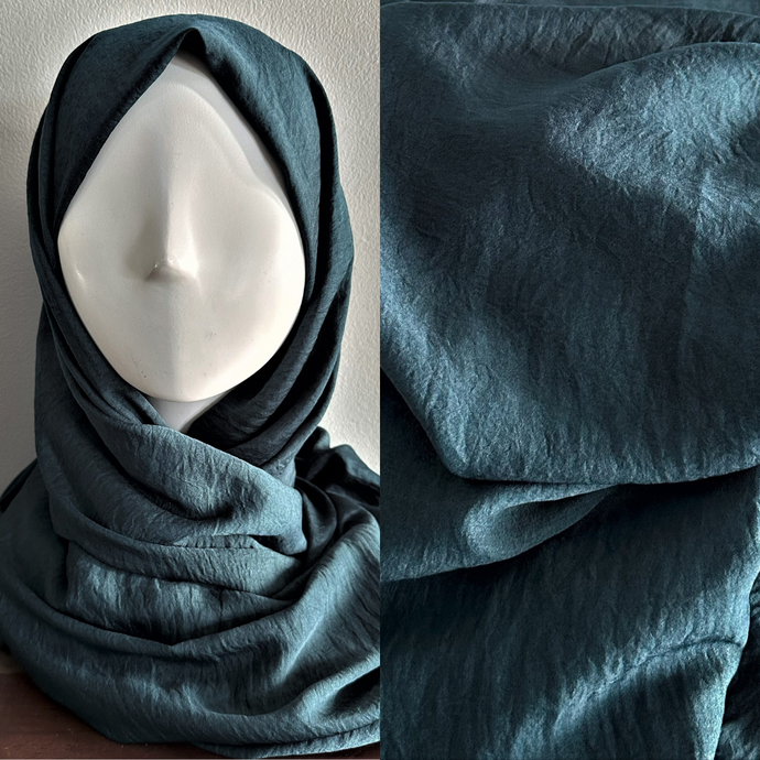 Foulards Larges- Crêpe Doux- Sarcelle
