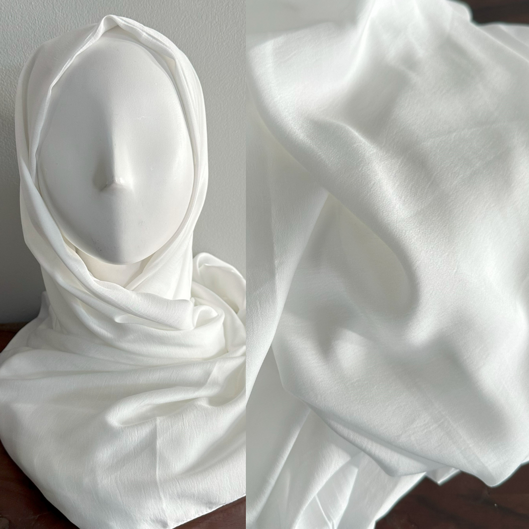 Full Coverage Scarves - Soft Crepe- Ivory