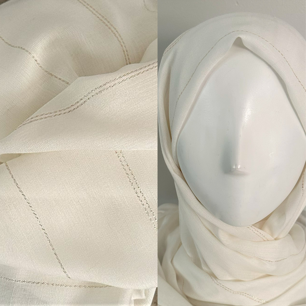 Viscose Scarves Lines - Cream