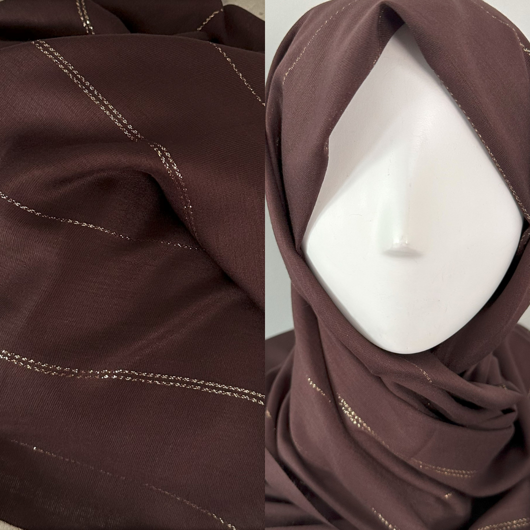 Viscose Scarves- Lines- Brown