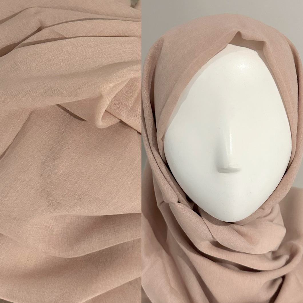 Natural/Poly Blend Scarves- Organic- Nude