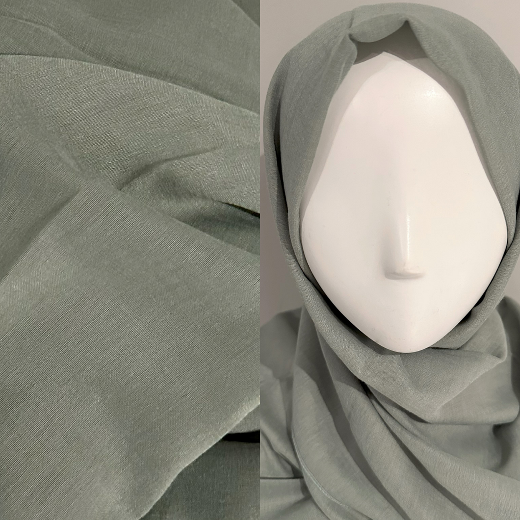 Natural/Poly Blend Scarves- Organic- Liberty Green