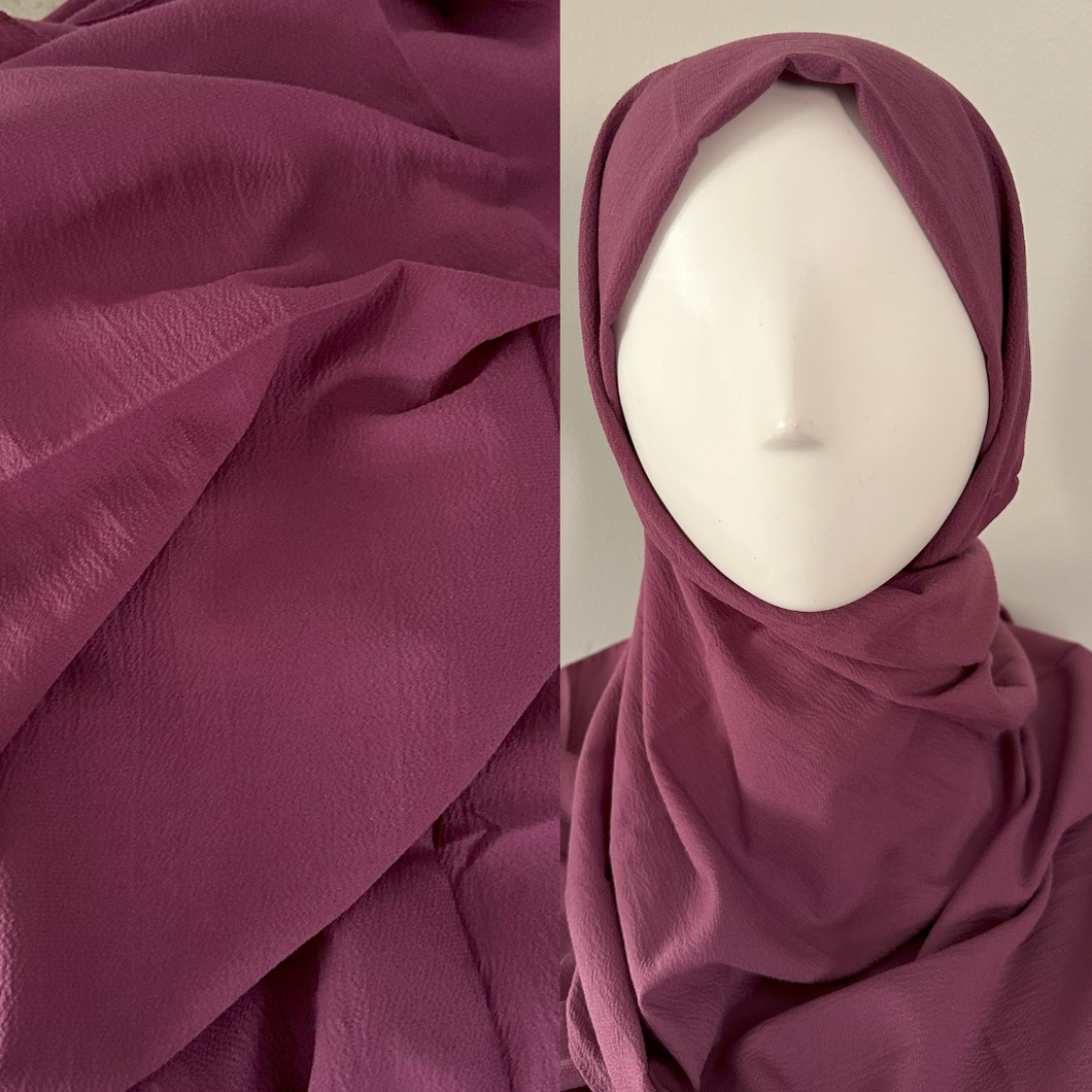 Light Crepe Scarves- Defne -Passionfruit Purple