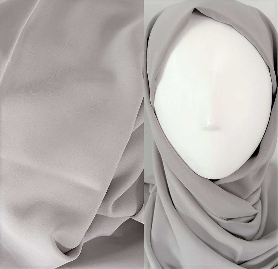 Silk Scarves- Medina - Silver Grey
