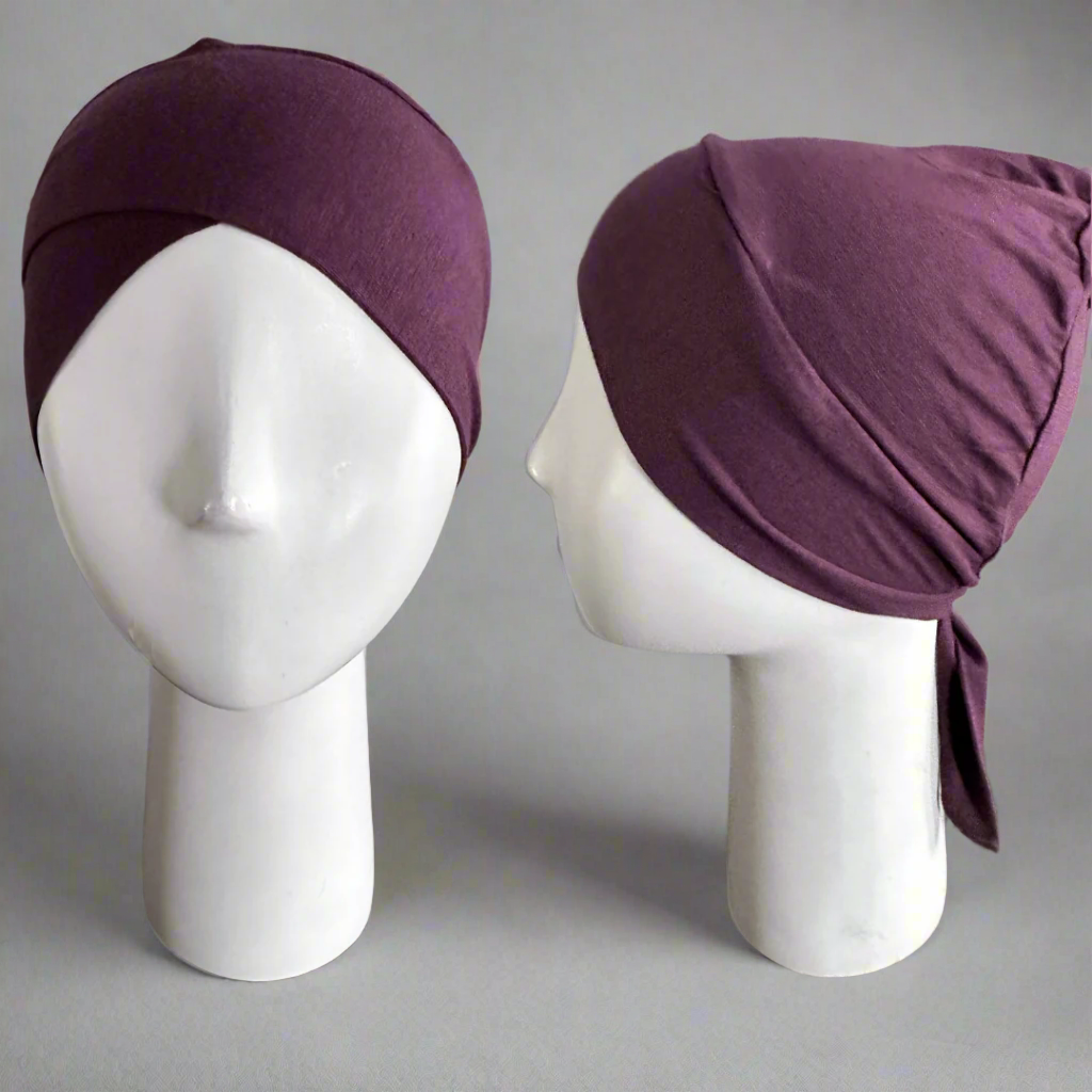 Cross Front Tie Back Under Caps- Purple