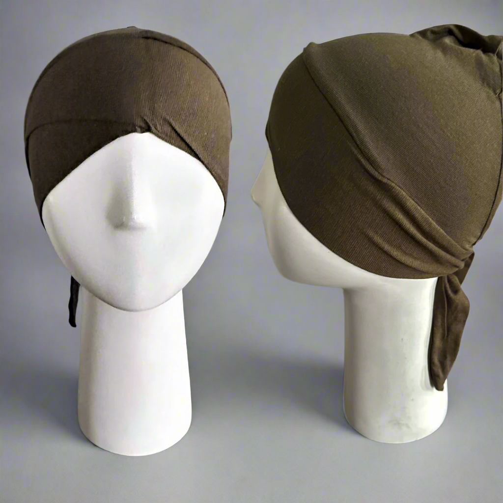 Cross Front Tie Back Under Caps- Olive