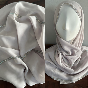 Chiffon Scarves Crystal- Silver