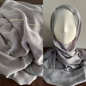 Chiffon Scarves Crystal - Grey