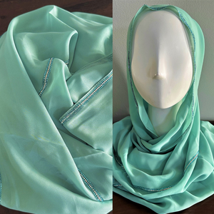 Chiffon Scarves Crystal - Jade Green