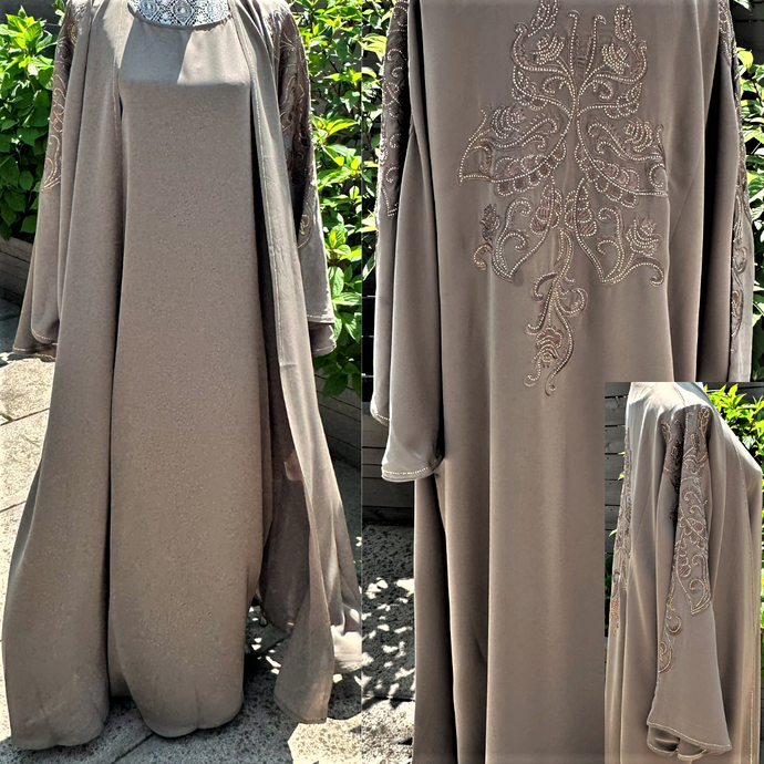 Ensemble Abaya 3 Pièces - Ruya - Vert Mousse