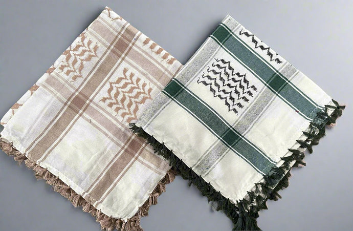 Keffiyeh Scarves- Teal/Beige