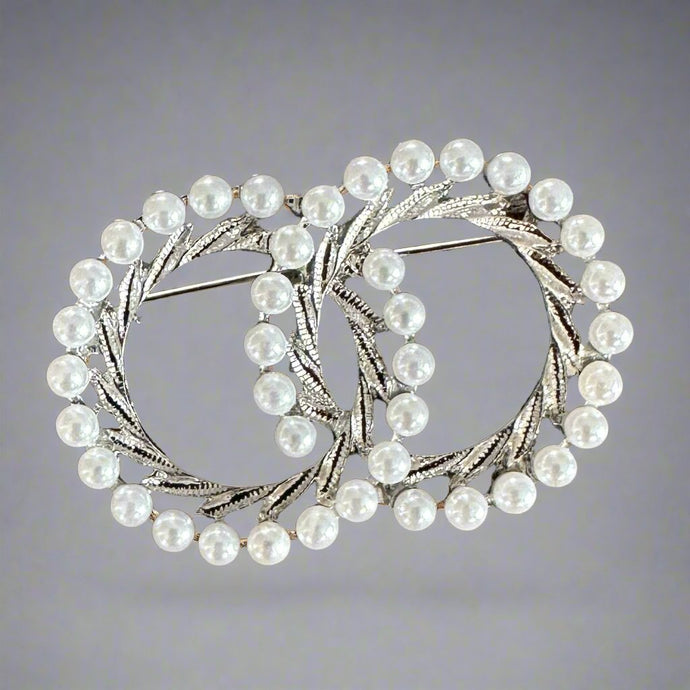 Double Circle Brooches- Silver