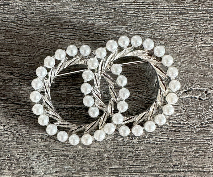 Double Circle Brooches- Silver