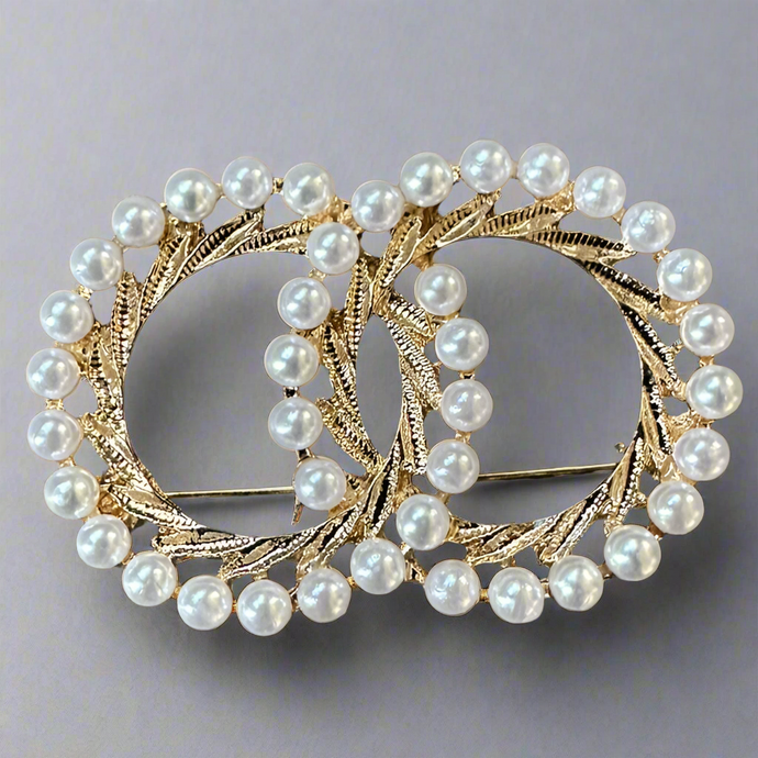 Double Circles Brooches- Gold