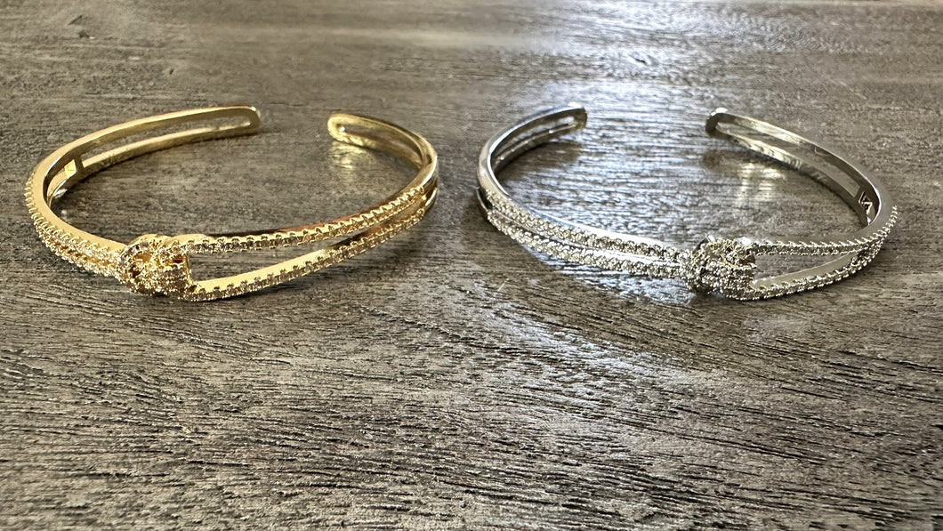 Gold Plated Bangles -Knot Style