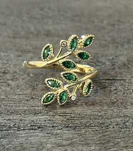 Gold Plated Rings- Double Leaf