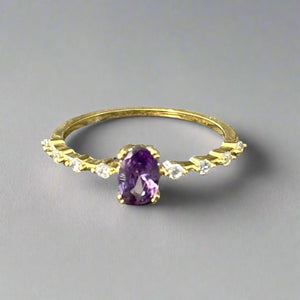 Gold Plated Rings- Purple Stone