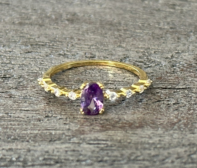 Gold Plated Rings- Purple Stone
