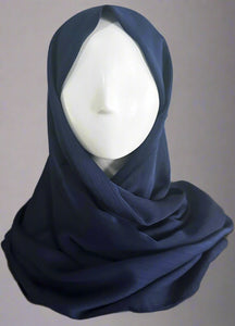 Crinkle Scarves - Silk- Navy Blue