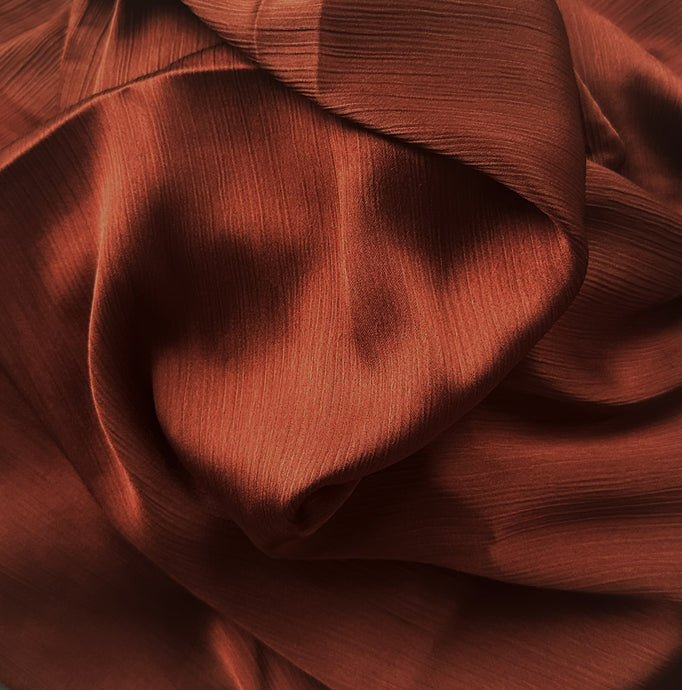 Foulards froissés- Soie- Rouille foncée