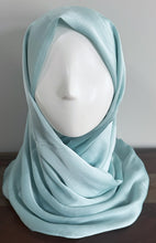 Load image into Gallery viewer, Crinkle Scarves- Silk- Light Aqua