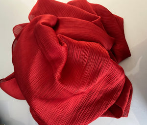 Crinkle Scarves - Silk- Rustic Red