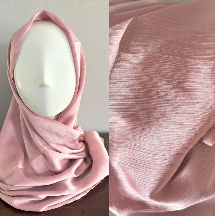 Foulards froissés- Soie- Rose tendre 