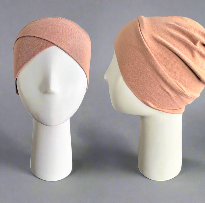 Cross Front Bonnets - Peach