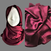 Load image into Gallery viewer, Polyester Crinkle Scarves - Deep Garnet