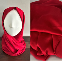 Load image into Gallery viewer, Crinkle Scarves - Silk- Red
