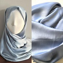 Load image into Gallery viewer, Crinkle Scarves - Silk - Silver Blue