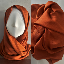 Load image into Gallery viewer, Crinkle Scarves - Silk- Rust