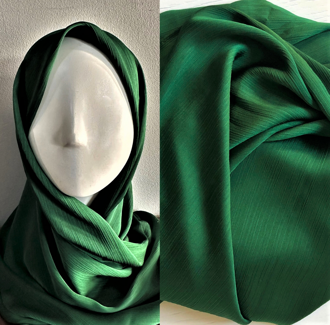 Crinkle Scarves - Silk- Primary Green