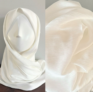 Crinkle Scarves- Silk - Off White