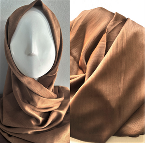 Crinkle Scarves- Silk- Golden Brown