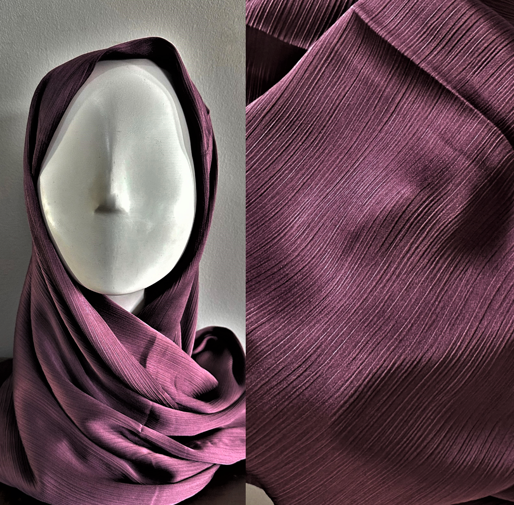 Crinkle Scarves- Silk- Purple